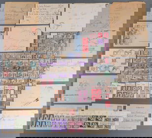 LOT OF WWII GERMAN POSTCARDS AND STAMPS