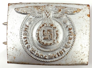 WWII GERMAN THIRD REICH SS STEEL BELT BUCKLE