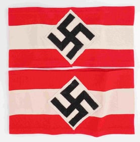 LOT OF 2 WWII THIRD REICH HITLER YOUTH ARMBANDS