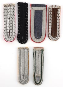 LOT OF 6 VINTAGE GERMAN SHOULDER BOARDS