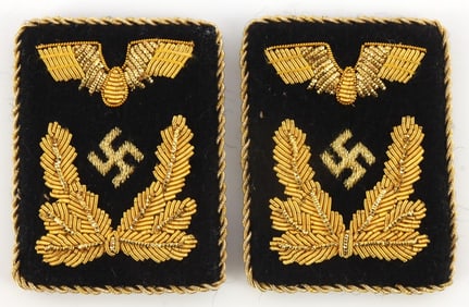 LOT OF 2 WWII GERMAN REICHSBAHN RAIL COLLAR TABS