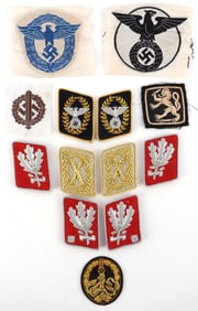 WWII GERMAN LOT OF PATCHES AND COLLAR TABS