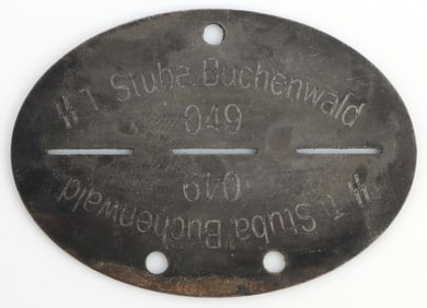 WWII GERMAN THIRD REICH BUCHENWALD SS DOG TAG