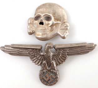 WWII GERMAN THIRD REICH SS VISOR TOTENKOPF & EAGLE
