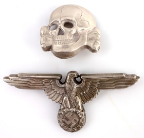 WWII GERMAN THIRD REICH SS VISOR TOTENKOPF & EAGLE