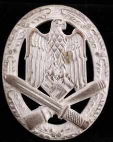 WWII GERMAN THIRD REICH GENERAL ASSAULT BADGE