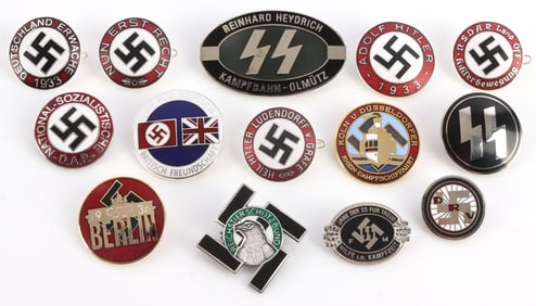 LOT OF 14 WWII GERMAN THIRD REICH NSDAP PINS