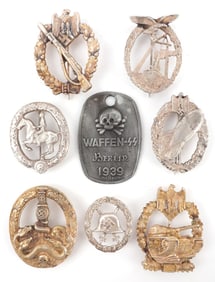 LOT OF 8 WWII GERMAN THIRD REICH MILITARY BADGES