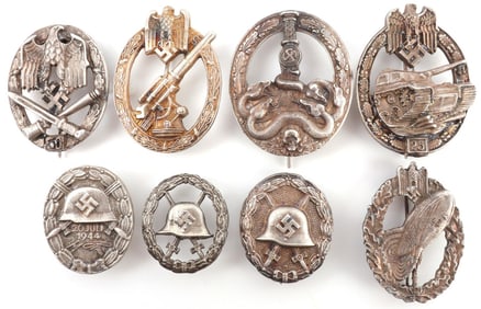 LOT OF 8 WWII GERMAN THIRD REICH BADGES & MEDALS