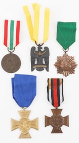 LOT OF 5 WWII & WWI GERMAN MILITARY MEDAL