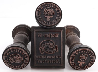 4 WWII GERMAN THIRD REICH HAND STAMPS WAFFEN-SS