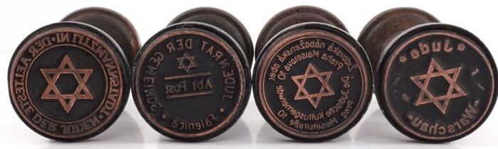 LOT OF 4 WWII THIRD REICH HAND STAMPS JEWISH