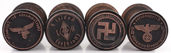 LOT 4 WWII GERMAN THIRD REICH HAND STAMPS NSDAP SS