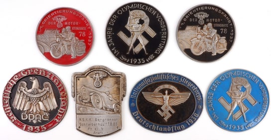 LOT OF 7 WWII GERMAN THIRD REICH PLAQUES DDAC NSFK