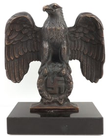 WWII GERMAN NSDAP SMALL BRONZE DESK EAGLE