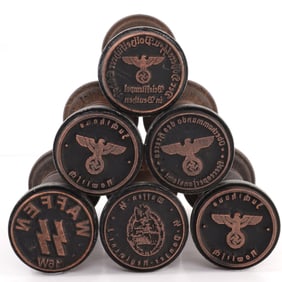 LOT OF 6 WWII GERMAN THIRD REICH SS HAND STAMPS