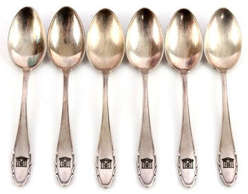 LOT OF 6 REICHSCHANCELLERY SILVER SPOONS