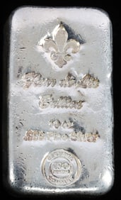 10 OZT .999 FINE SILVER BULLION BAR FLEUR DE LIS