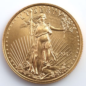 2017 GOLD 1/10 OZT OUNCE AMERICAN EAGLE BU COIN