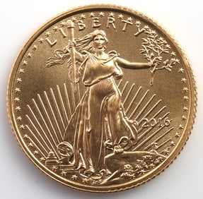 2016 GOLD 1/10 OZT OUNCE AMERICAN EAGLE BU COIN