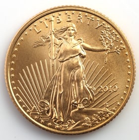 2010 GOLD 1/10 OZT OUNCE AMERICAN EAGLE BU COIN