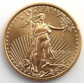 2016 GOLD 1/10 OZT OUNCE AMERICAN EAGLE BU COIN