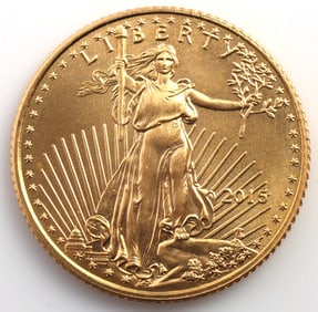 2015 GOLD 1/10 OZT OUNCE AMERICAN EAGLE BU COIN
