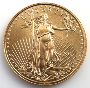 2017 GOLD 1/10 OZT OUNCE AMERICAN EAGLE BU COIN