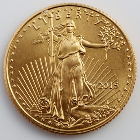 2015 GOLD 1/10 OZT OUNCE AMERICAN EAGLE BU COIN
