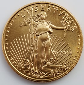 2015 GOLD 1/10 OZT OUNCE AMERICAN EAGLE BU COIN