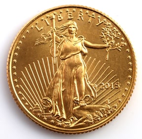2015 GOLD 1/10 OZT OUNCE AMERICAN EAGLE BU COIN