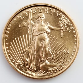 1998 GOLD 1/10 OZT OUNCE AMERICAN EAGLE BU COIN