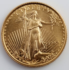 1997 GOLD 1/10 OZT OUNCE AMERICAN EAGLE BU COIN