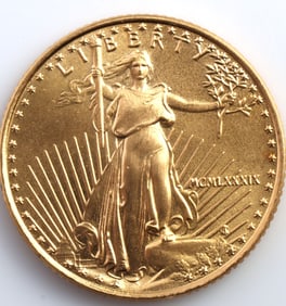 1989 GOLD 1/10 OZT OUNCE AMERICAN EAGLE BU COIN
