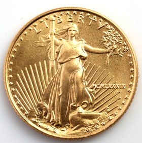 1989 GOLD 1/10 OZT OUNCE AMERICAN EAGLE BU COIN