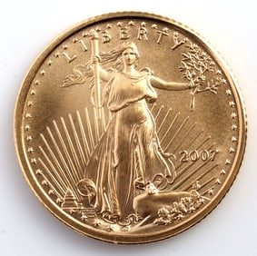 2007 GOLD 1/10 OZT OUNCE AMERICAN EAGLE BU COIN