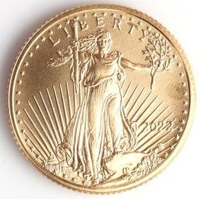 2022 GOLD 1/10 OZT OUNCE AMERICAN EAGLE BU COIN
