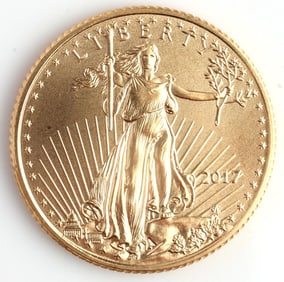 2017 GOLD 1/10 OZT OUNCE AMERICAN EAGLE BU COIN