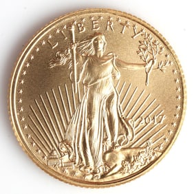 2017 GOLD 1/10 OZT OUNCE AMERICAN EAGLE BU COIN