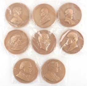 PRESIDENTIAL INAUGURATION 3IN BRONZE MEDALS 8PC