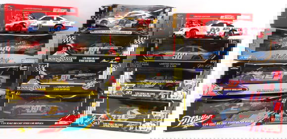 12 NASCAR RACING CHAMPIONS DIE CAST AND COIN BANKS