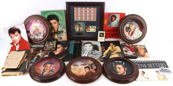 ELVIS PRESLEY STAMP PLATE SCRAP BOOK NEWSPAPER