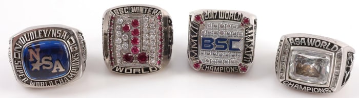 LOT OF 4 SOFTBALL CHAMPIONSHIP J GODFREY RINGS