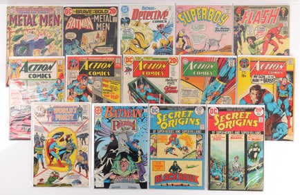 LOT OF 14 CLASSIC DC COMICS SUPERMAN BATMAN ACTION