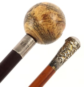 ANTIQUE WALKING STICK CANE LOT OF 2