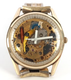VINTAGE BENRUS BELFORTE SKELETON DIAL MENS WATCH