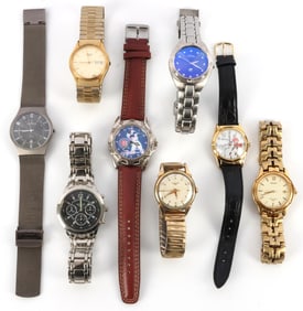 LOT OF 8 MENS WATCH SKAGEN LONGINES SEIKO FOSSIL