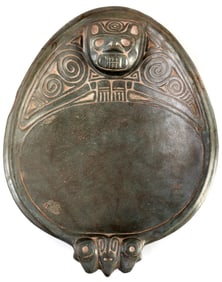 PRECOLUMBIAN TAINO BAT BOWL MAGNETITE
