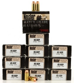 220RDS .45 ACP 230GR JHP NOSLER MATCH GRADE AMMO