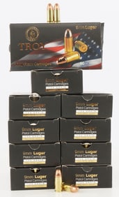 500 RD TROY 9MM LUGER 124 GR FMJ AMMO